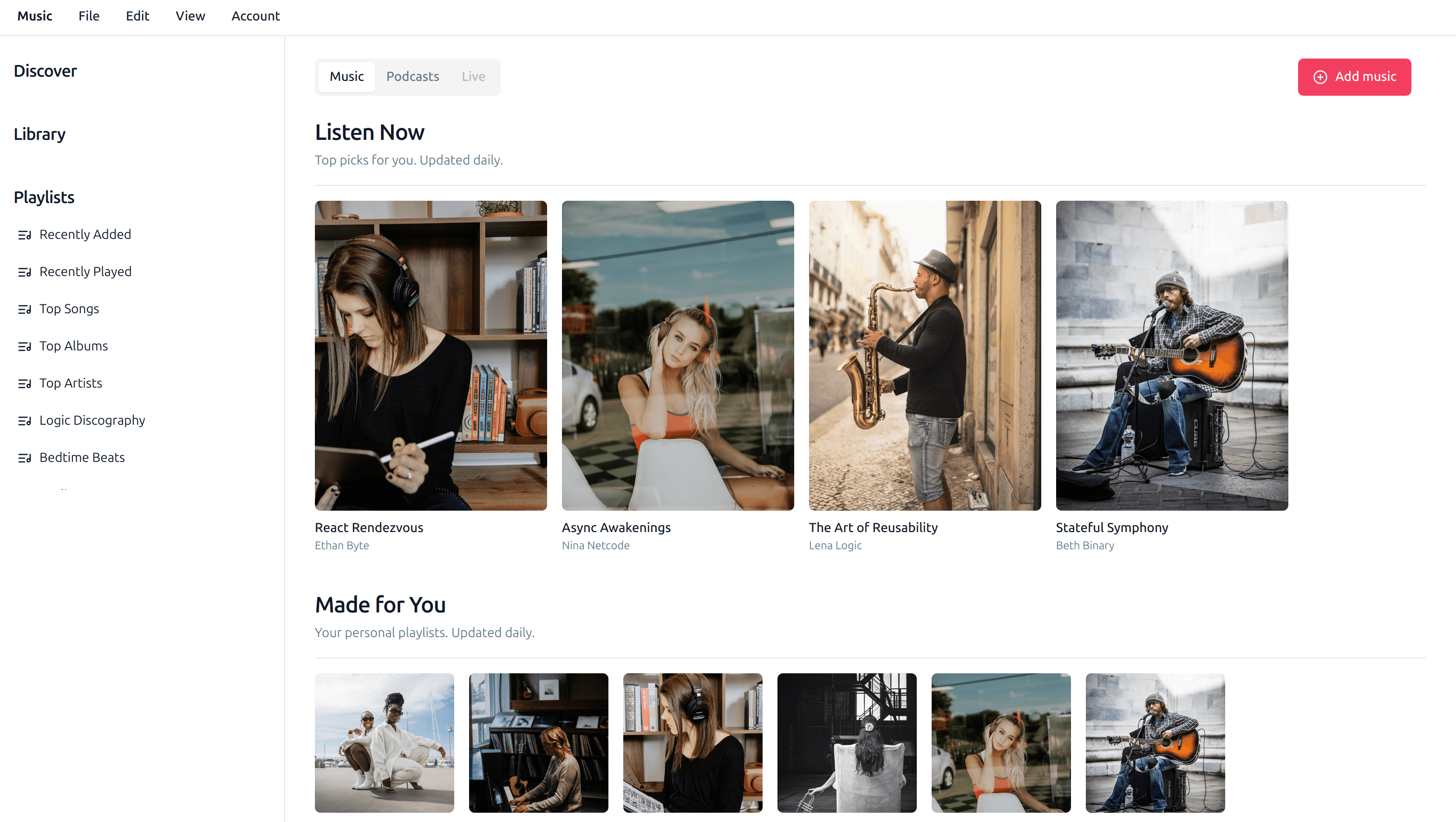 Image of Concert - Interactive Music App for listening music in groups.